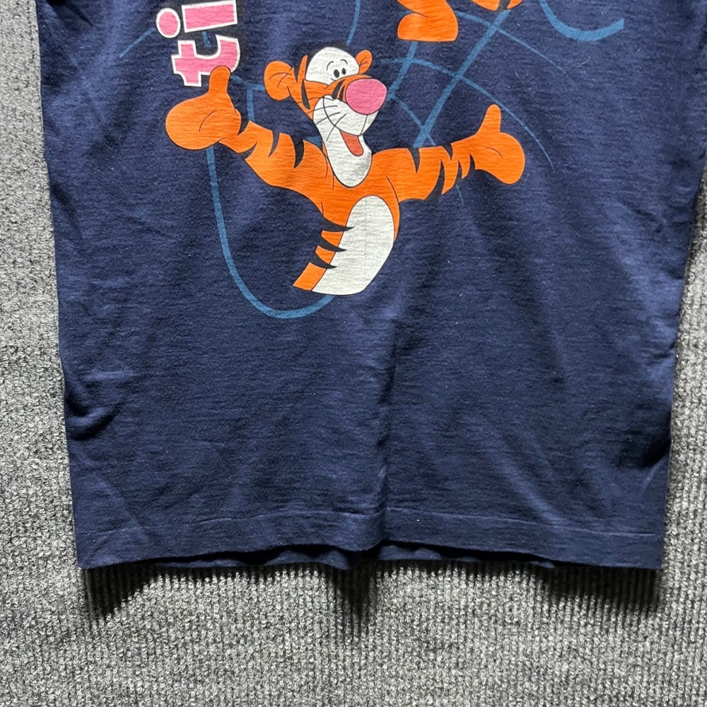 Vintage Disney Tigger T Shirt Mens Small Medium Navy Blue Single Stitch USA Made - Picture 2 of 9